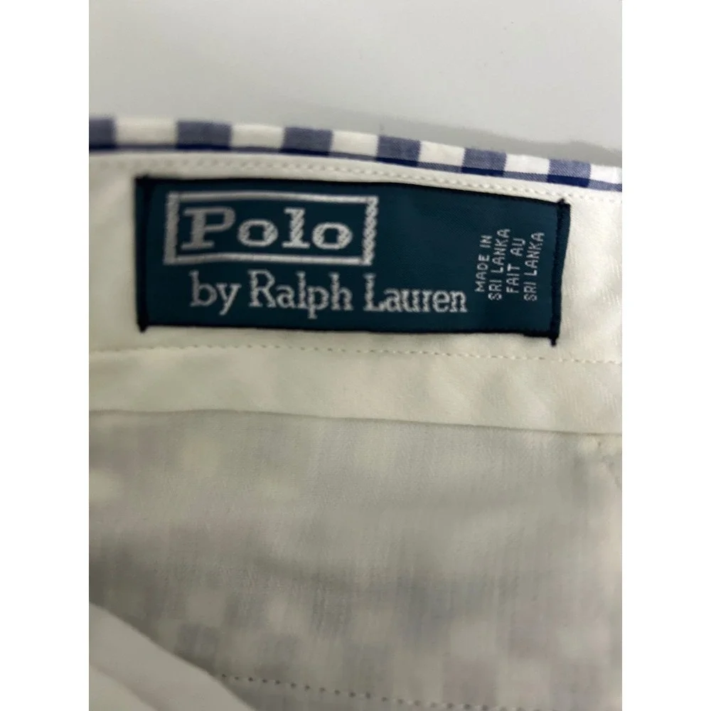Polo Ralph Lauren Mens Gingham Shorts Navy Blue White Check Cotton Size‎ 33 NEW